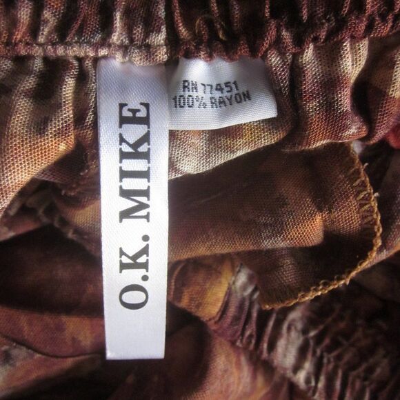 O.K. Mike Womens One Size Pull On Elastic Waist Loungewear Resort Pants O/S - Picture 2 of 11